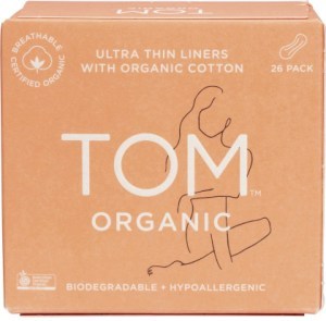 Tom Organic Panty Liners Wrapped Ultra Thin Liners for Everyday 6x26pk