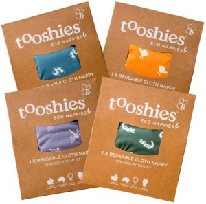 Tooshies Reusable Nappy One Size Fits Most 4-17kg x 4