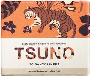 Tsuno Natural Bamboo Panty Liners - Ultra Thin Box of 20
