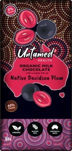 Untamed Health Native Davidson Plum Organic Milk Chocolate 80gm