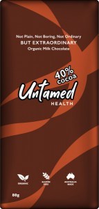 Untamed Health Organic Milk Chocolate 40% Plain 80g