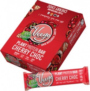 Veego Plant Protein Bar Cherry Choc  10x50g