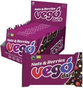 Vego Dark Chocolate Bar Nuts & Berries 12x85g