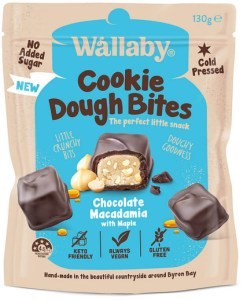 Wallaby Cookie Dough Bites Chocolate Macadamia w/Maple  130g