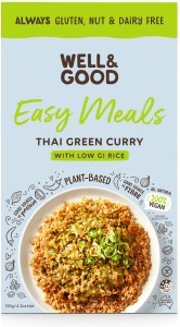 Well And Good G/F Easy Meals Thai Green Curry w/Low GI Rice 120g