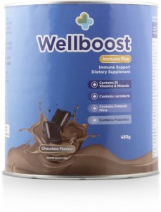 Wellboost Immuno Plus Chocolate G/F 480g Tin