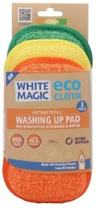 White Magic Eco Cloth Washing Up Pad 3Pack Citrus