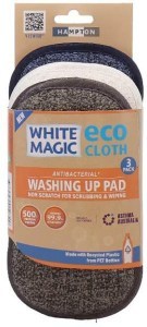 White Magic Eco Cloth Washing Up Pad 3Pack Hampton