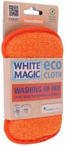 White Magic Eco Cloth Washing Up Pad Tangerine