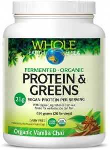 WHOLE EARTH & SEA Organic Fermented Protein & Greens Vanilla Chai 656g
