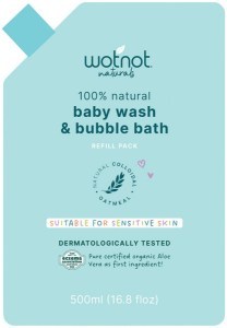 WOTNOT NATURALS 100% Natural Baby Wash & Bubble Bath Refill 500ml