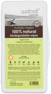 WOTNOT NATURALS 100% Natural Wipes with Travel Hard Case x 20 Pack