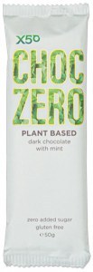 X50 Choc Zero Plant Based Dark Chocolate Mint  24x50g