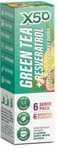 X50 Green Tea + Resveratol Assorted 6 Flavour 6 Sachets