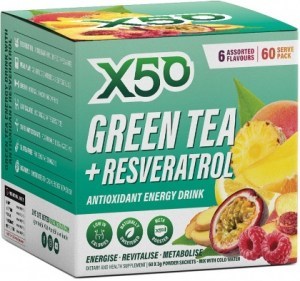 X50 Green Tea + Resveratol Assorted 6 Flavour 60 Sachets
