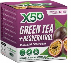 X50 Green Tea + Resveratrol Passionfruit 60 Sachets